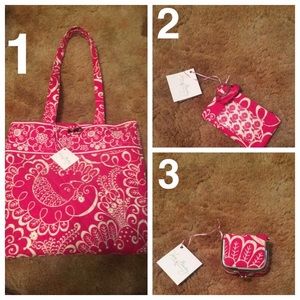 Vera Bradley Travel Set - Twirly Bird Print